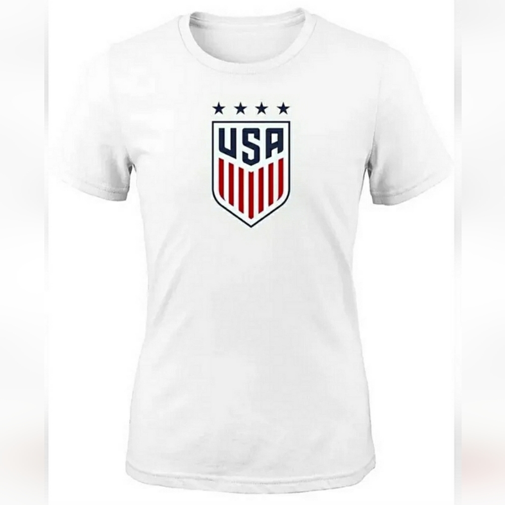 New U.S. Soccer Naeher #1 USWNT T-Shirt! M, Women. White. Cotton. Streches